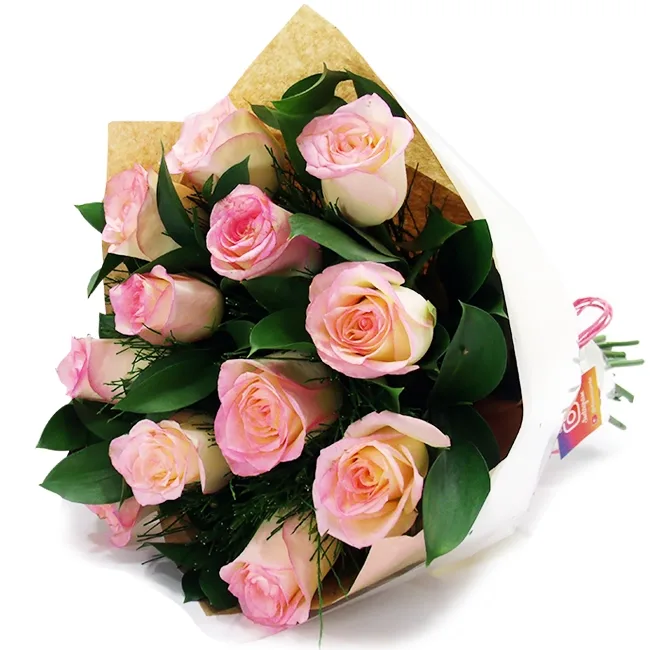 Buquê de 12 Rosas - Cor de Rosa